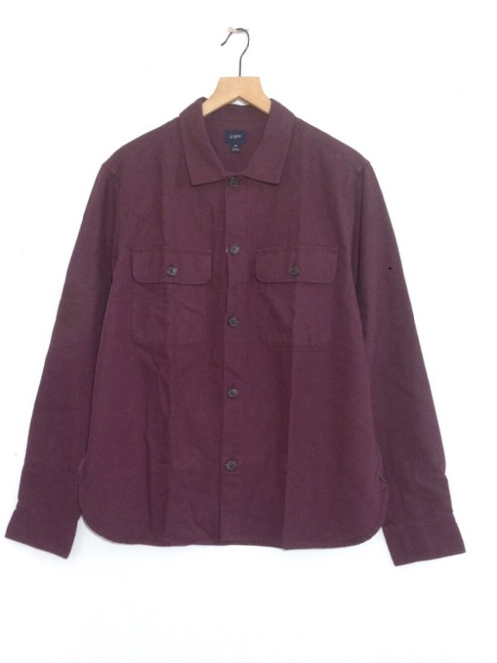 J.Crew Men’s Burgundy Cotton Button-up Shirt Fall 26 Sample - Med - NWT